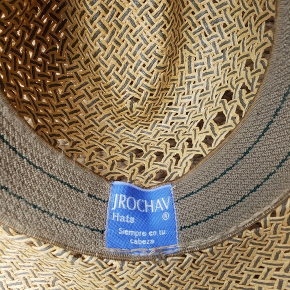 J Rochav Plantation Straw Sun Hat Western Natural Outdoors Garden Made in Mexico - Picture 6 of 6